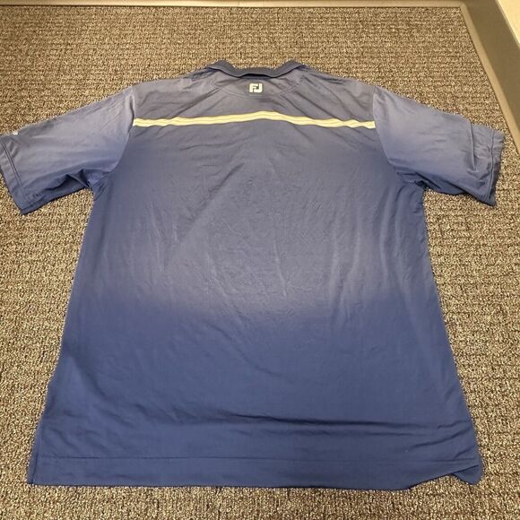 FootJoy Polo Shirt Mens Size XL Blue Stretch Performance Golf Logo See Details - Picture 3 of 8